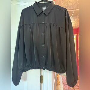 Worthington Black Button-Up Blouse. Brand New